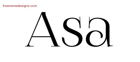 Asa Vintage Name Tattoo Designs