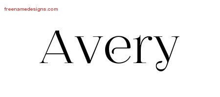 Avery Vintage Name Tattoo Designs