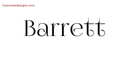 Barrett Vintage Name Tattoo Designs