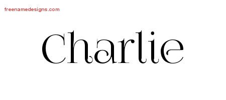 Charlie Vintage Name Tattoo Designs