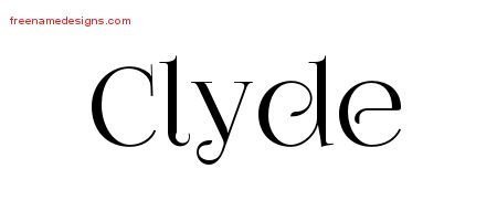 Clyde Vintage Name Tattoo Designs