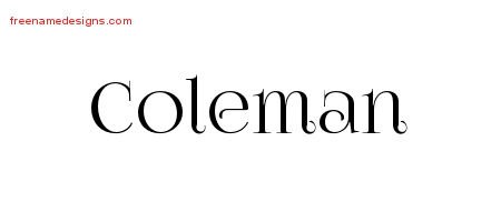 Coleman Vintage Name Tattoo Designs