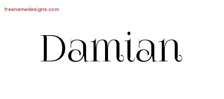 Damian Vintage Name Tattoo Designs