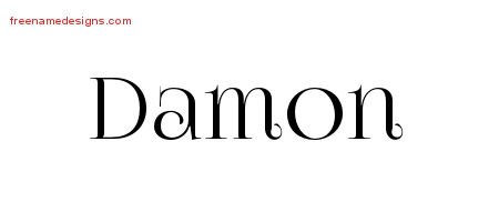 Damon Vintage Name Tattoo Designs