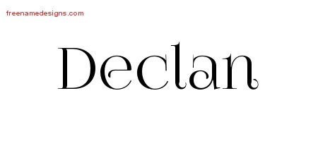 Declan Vintage Name Tattoo Designs