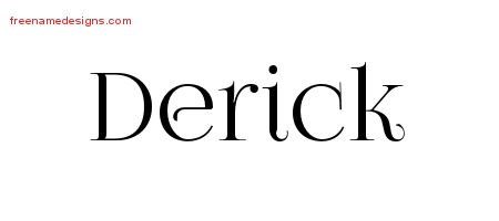 Derick Vintage Name Tattoo Designs