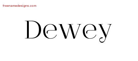 Dewey Vintage Name Tattoo Designs