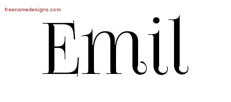 Emil Vintage Name Tattoo Designs