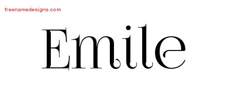 Emile Vintage Name Tattoo Designs