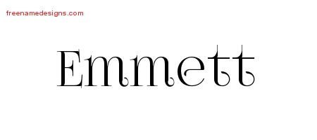 Emmett Vintage Name Tattoo Designs