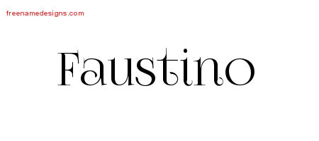 Faustino Vintage Name Tattoo Designs