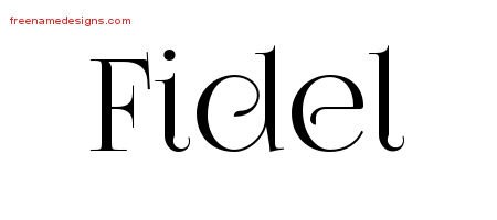 Fidel Vintage Name Tattoo Designs