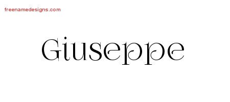 Giuseppe Vintage Name Tattoo Designs
