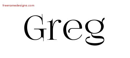 Greg Vintage Name Tattoo Designs