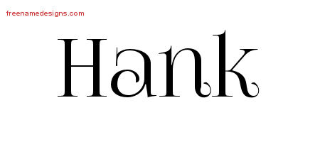 Hank Vintage Name Tattoo Designs