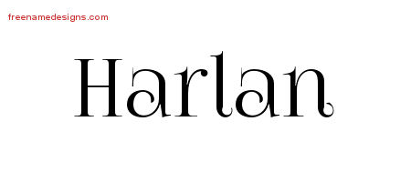 Harlan Vintage Name Tattoo Designs