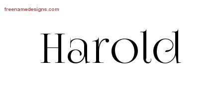 Harold Vintage Name Tattoo Designs