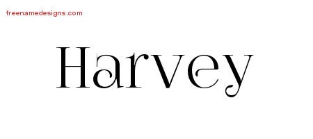Harvey Vintage Name Tattoo Designs