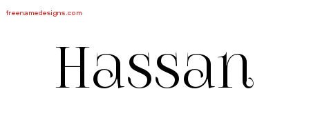 Hassan Vintage Name Tattoo Designs