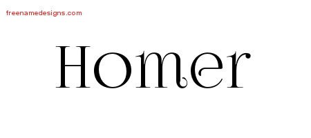 Homer Vintage Name Tattoo Designs