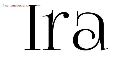 Ira Vintage Name Tattoo Designs