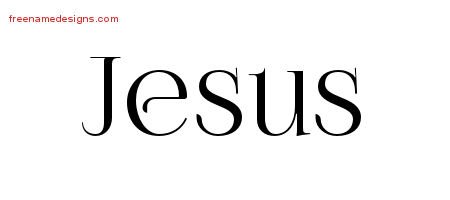 Jesus Vintage Name Tattoo Designs