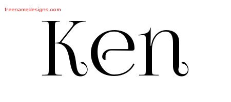Ken Vintage Name Tattoo Designs