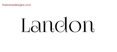Landon Vintage Name Tattoo Designs