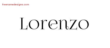 Lorenzo Vintage Name Tattoo Designs