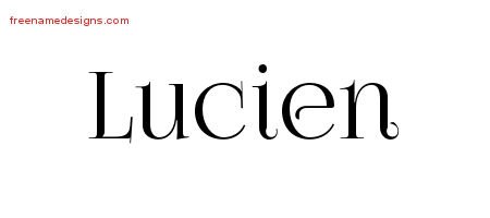 Lucien Vintage Name Tattoo Designs
