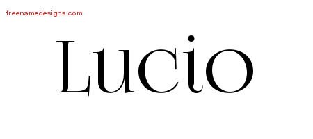 Lucio Vintage Name Tattoo Designs