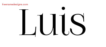 Luis Vintage Name Tattoo Designs