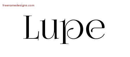 Lupe Vintage Name Tattoo Designs