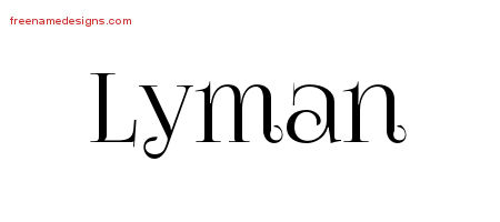 Lyman Vintage Name Tattoo Designs