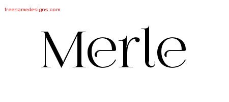 Merle Vintage Name Tattoo Designs