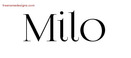 Milo Vintage Name Tattoo Designs