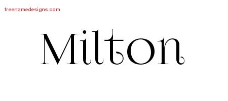 Milton Vintage Name Tattoo Designs