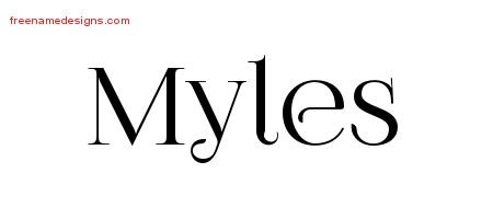 Myles Vintage Name Tattoo Designs