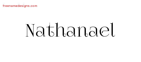 Nathanael Vintage Name Tattoo Designs