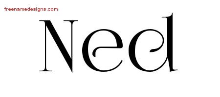 Ned Vintage Name Tattoo Designs