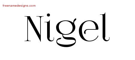 Nigel Vintage Name Tattoo Designs