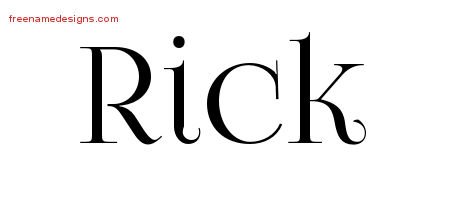 Rick Vintage Name Tattoo Designs