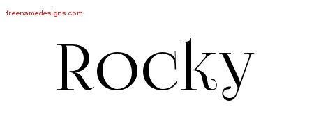 Rocky Vintage Name Tattoo Designs