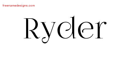 Ryder Vintage Name Tattoo Designs