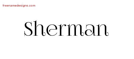 Sherman Vintage Name Tattoo Designs