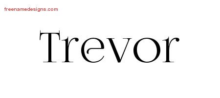 Trevor Vintage Name Tattoo Designs