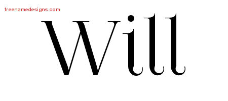 Will Vintage Name Tattoo Designs