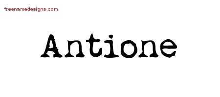 Antione Vintage Writer Name Tattoo Designs