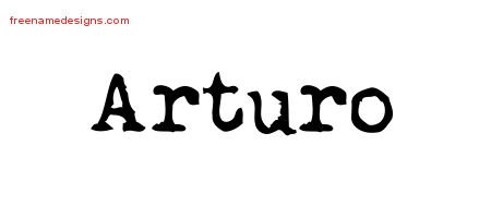 Arturo Vintage Writer Name Tattoo Designs