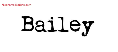 Bailey Vintage Writer Name Tattoo Designs
